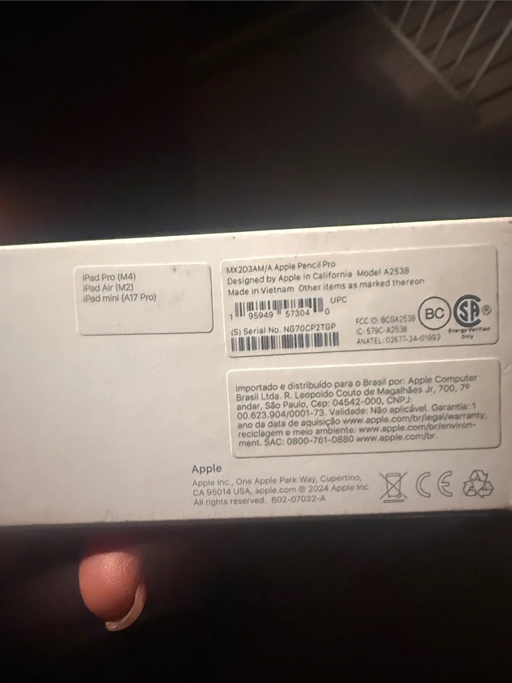 Apple Pencil Pro in White with Black Text Label - Apple